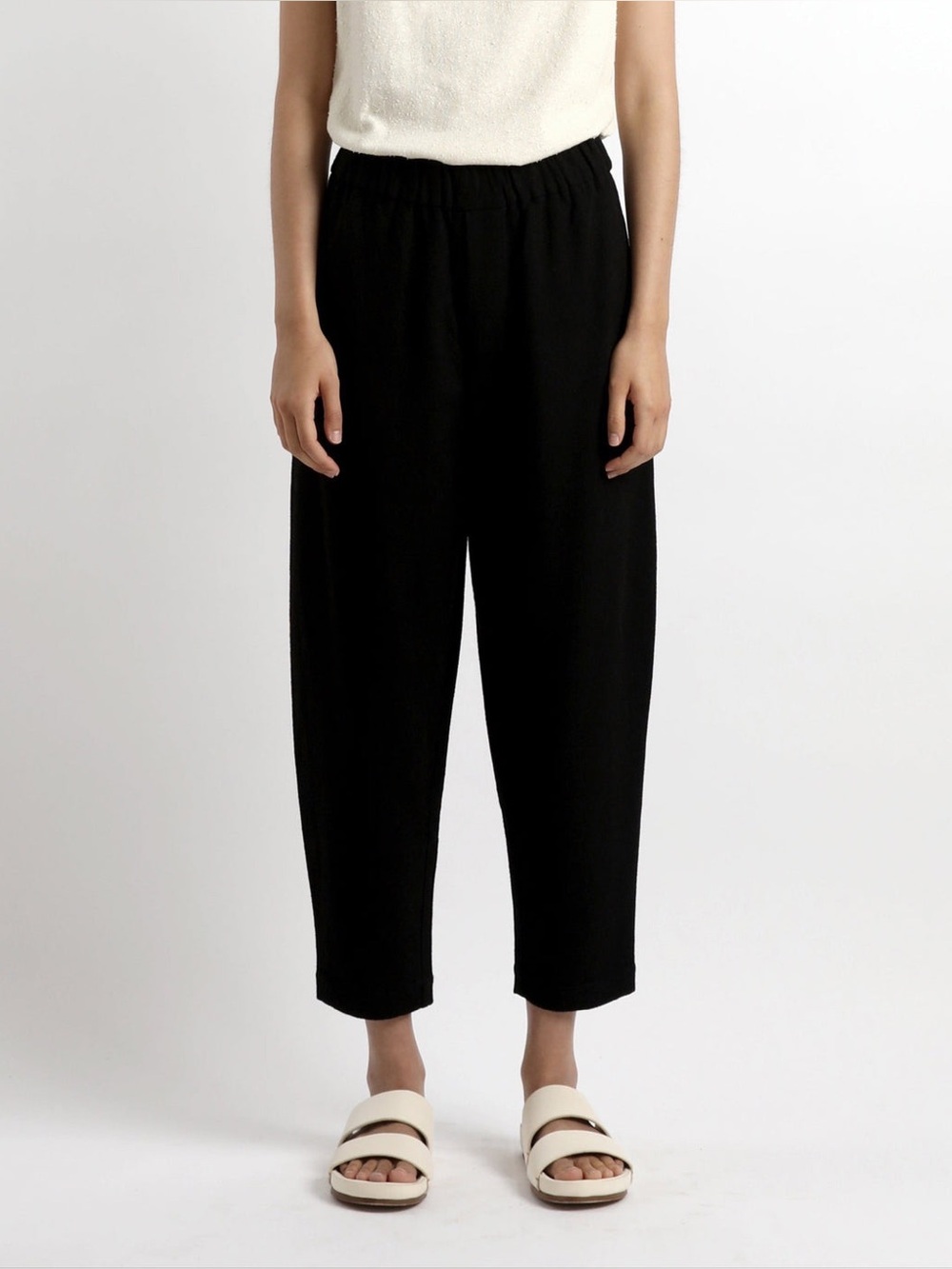 7115 by Szeki Black Gauze SIGNATURE ELASTIC PULL-UP TROUSER CLASSIC Pants XL